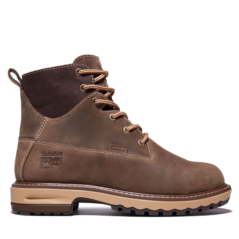 Botas de Trabajo Timberland Argentina Mujer - Pro® Hightower 6” Alloy Toe - Marrones - VGWIQF-947